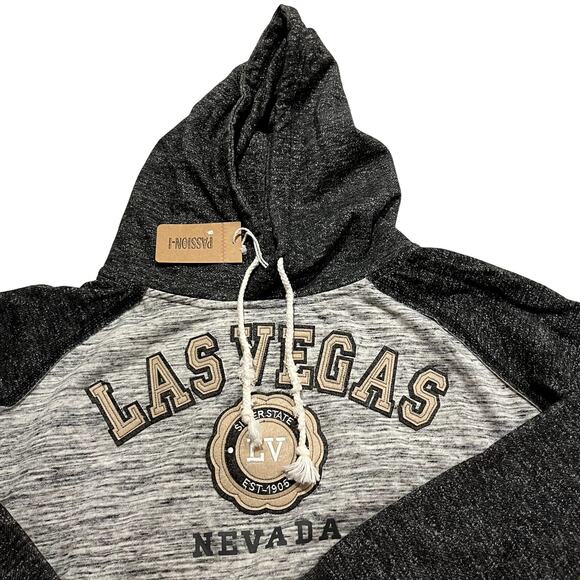 NWT Woman's Las Vegas Passion-I Hoodie Gray/White Hoodie Pullover XL - Picture 1 of 7